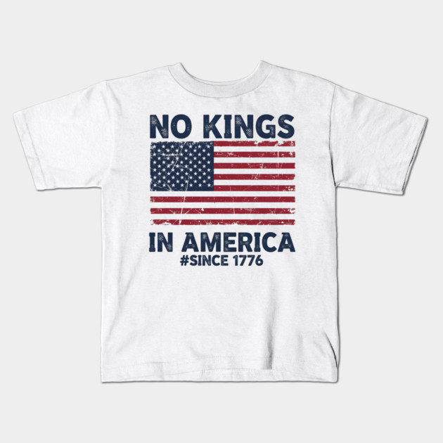 No-Kings-in-America | Vintage-1776-Patriotic-USA-Flag Kids T-Shirt by ArtistTee ⭐⭐⭐⭐⭐