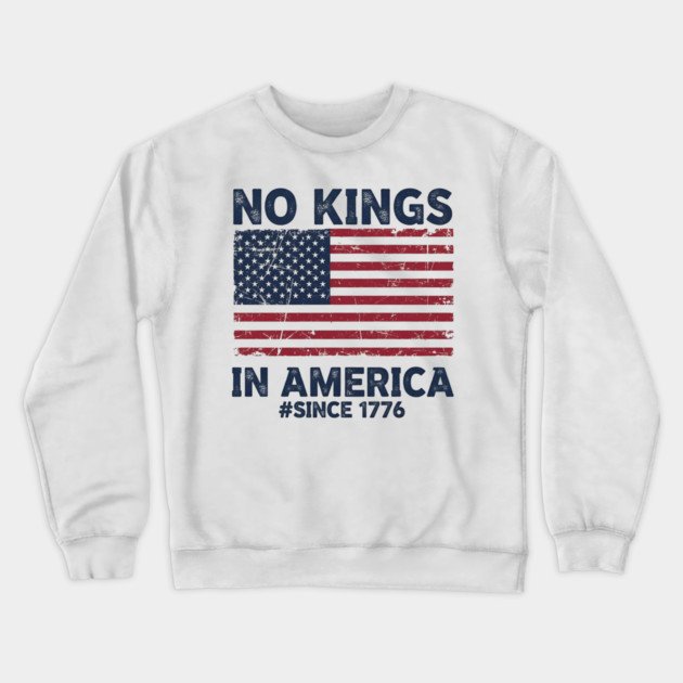 No-Kings-in-America | Vintage-1776-Patriotic-USA-Flag Crewneck Sweatshirt by ArtistTee ⭐⭐⭐⭐⭐