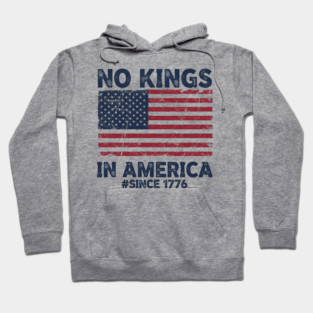 No-Kings-in-America | Vintage-1776-Patriotic-USA-Flag Hoodie