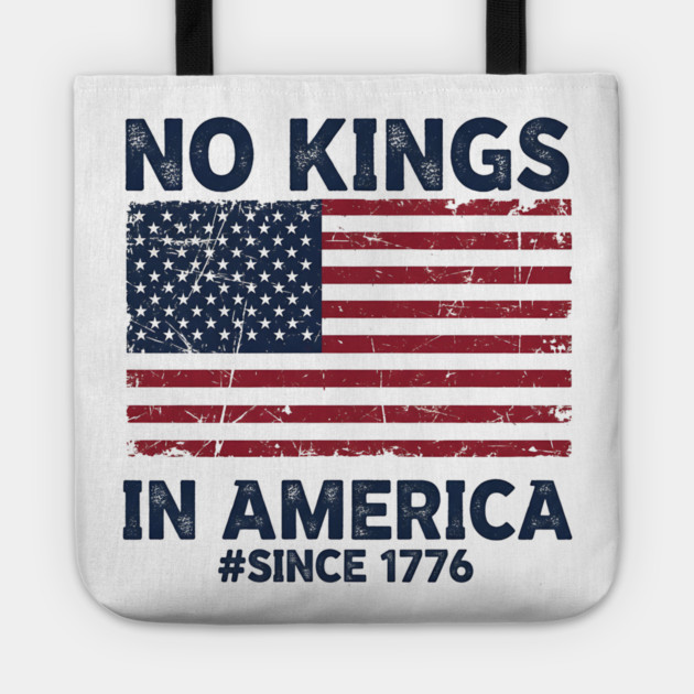 No-Kings-in-America | Vintage-1776-Patriotic-USA-Flag Tote by ArtistTee ⭐⭐⭐⭐⭐