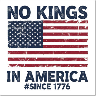 No-Kings-in-America | Vintage-1776-Patriotic-USA-Flag Posters and Art