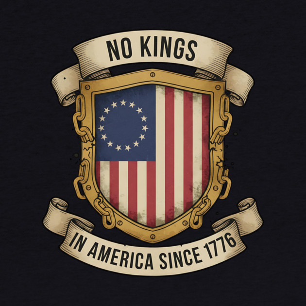 No Kings in America | Vintage 1776 Patriotic USA Flag | No Kings October 18 No Kings Day by ArtistTee ⭐⭐⭐⭐⭐
