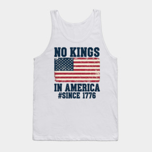 No Kings in America | Vintage 1776 Patriotic USA Flag | No Kings October 18 No Kings Day Tank Top