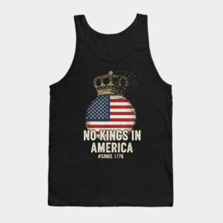 No-Kings-in-America-Vintage-1776 Patriotic-USA-Flag | No-Kings-October-18-No-Kings-Day Tank Top
