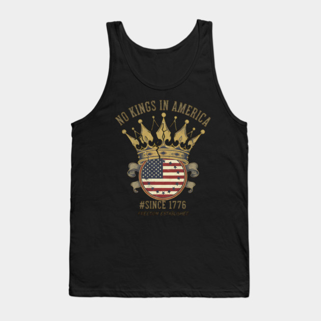 No Kings Broken Crown - Anti Monarchy Freedom & Liberty 1776 Tank Top by ArtistTee ⭐⭐⭐⭐⭐