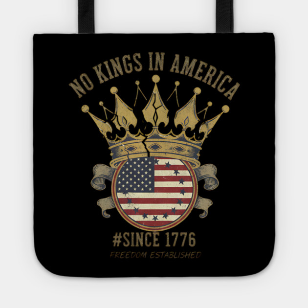 No Kings Broken Crown - Anti Monarchy Freedom & Liberty 1776 Tote by ArtistTee ⭐⭐⭐⭐⭐