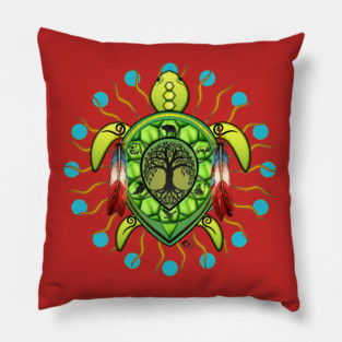 7 Grandfather Teachings Turtle Pillow