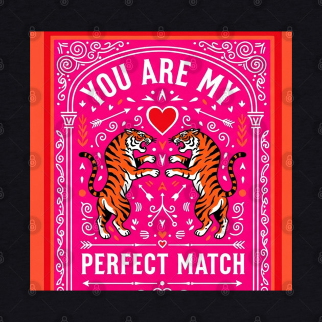 Tiger Love Shirt - Perfect Match Romantic Funny Gift perfect match, romantic gift, funny couples shirt, sarcastic love, valentines day, anniversary present, jungle cats, wild animals by OUTFITPAW