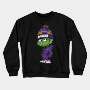 Grinch Baltimore Ravens – Funny Christmas Football Fan Crewneck Sweatshirt