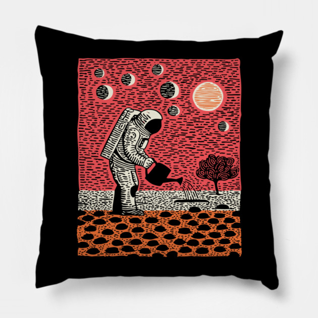 Cosmic Gardener Pillow by TuncGK