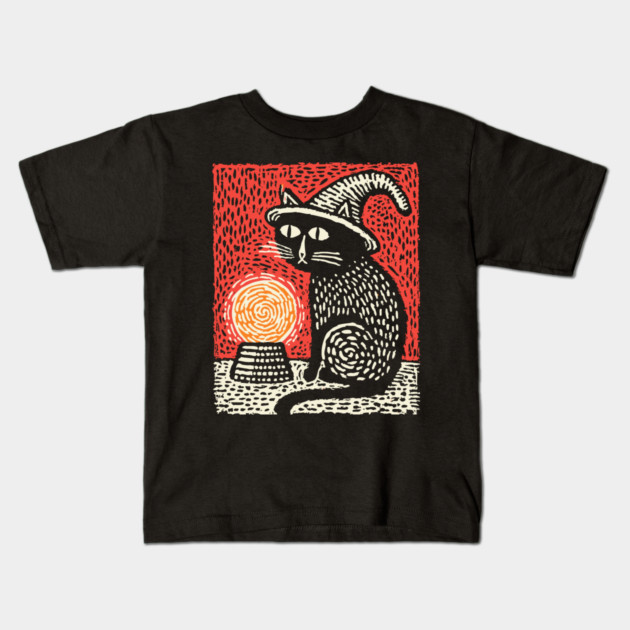Witch's Familiar Kids T-Shirt by TuncGK