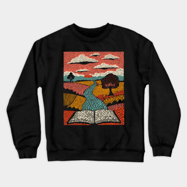 River of Stories Crewneck Sweatshirt by TuncGK