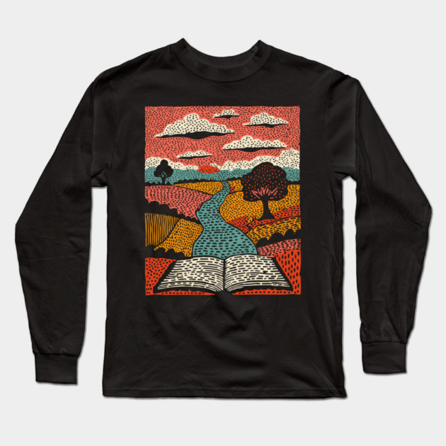 River of Stories Long Sleeve T-Shirt by TuncGK