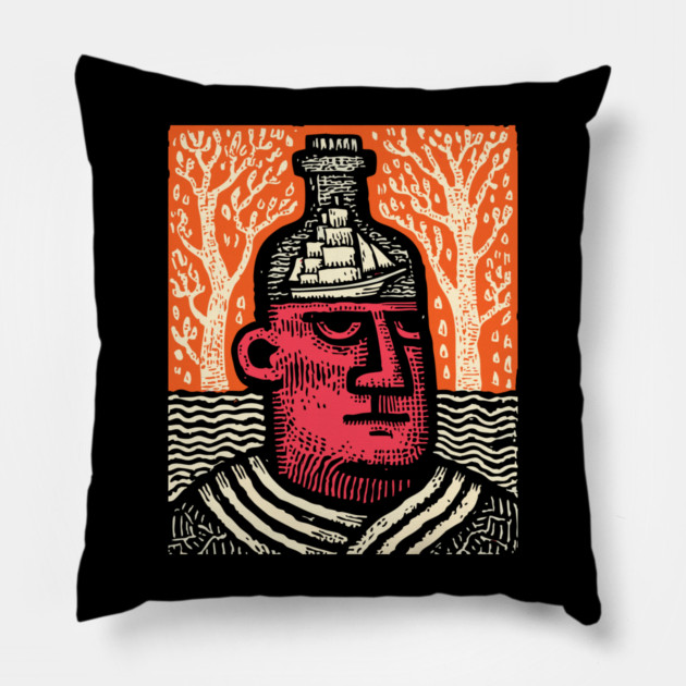 Bottled Thoughts Pillow by TuncGK