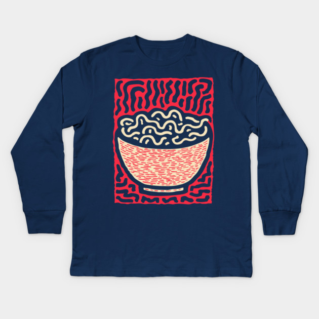 Steaming Bowl of Comfort Kids Long Sleeve T-Shirt by TuncGK