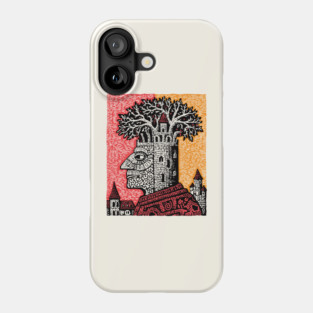 Mind Palace | Surreal Linocut Art Phone Case
