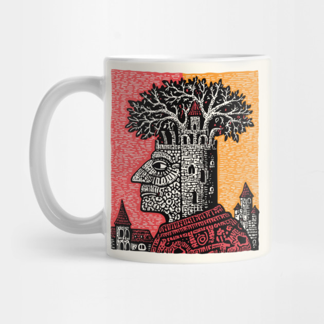 Mind Palace | Surreal Linocut Art by TuncGK