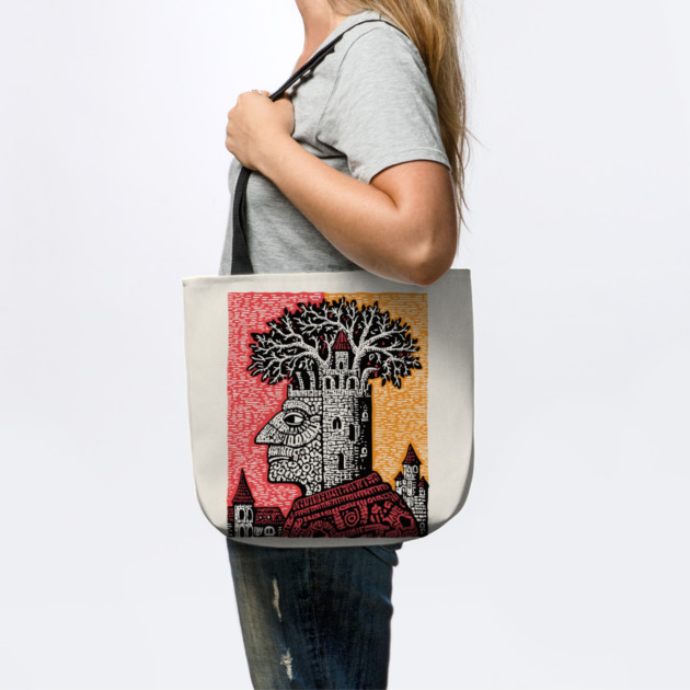 Mind Palace | Surreal Linocut Art by TuncGK