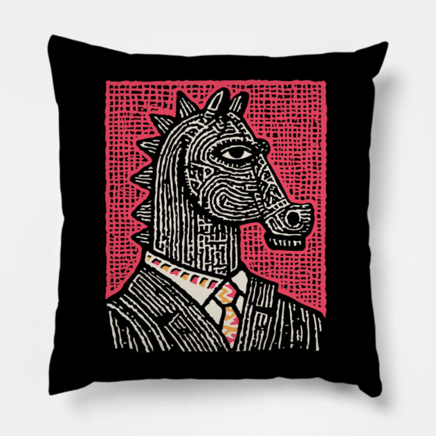 The Strategist | Pop Art Chess Piece Pillow by TuncGK