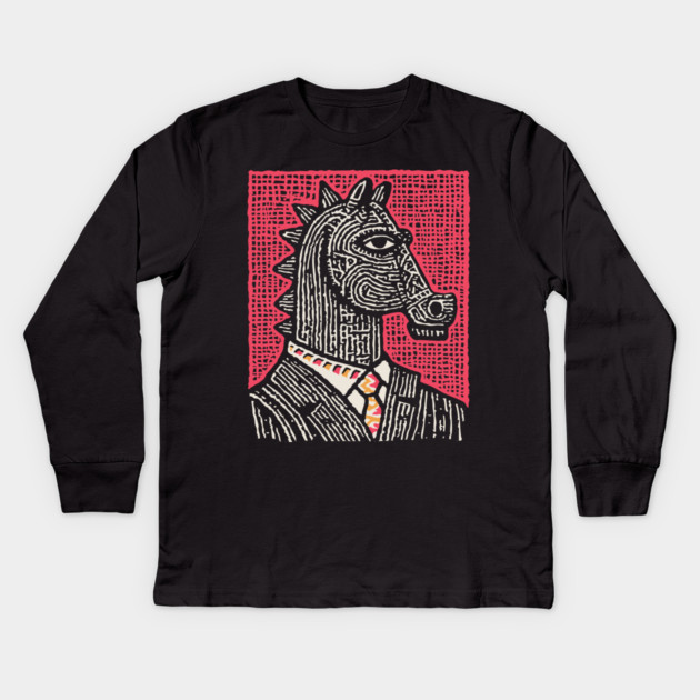 The Strategist | Pop Art Chess Piece Kids Long Sleeve T-Shirt by TuncGK