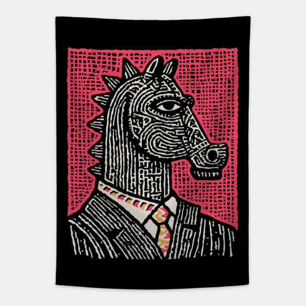 The Strategist | Pop Art Chess Piece Tapestry by TuncGK