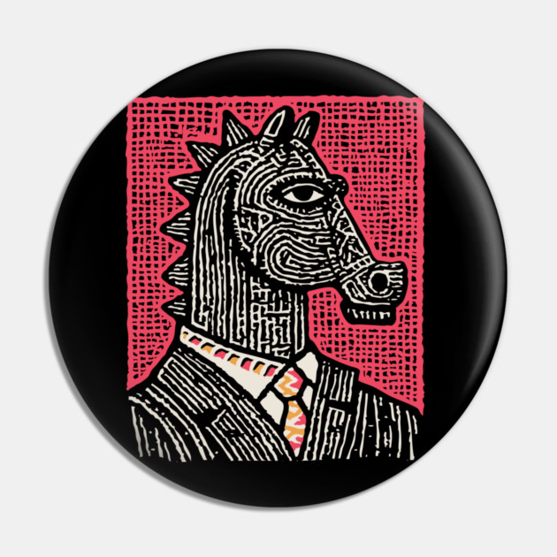 The Strategist | Pop Art Chess Piece Pin by TuncGK