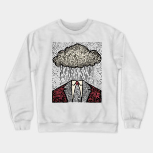 Brain Fog | Surreal Linocut Print Crewneck Sweatshirt