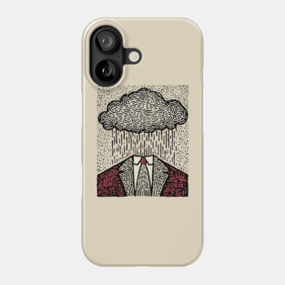 Brain Fog | Surreal Linocut Print Phone Case