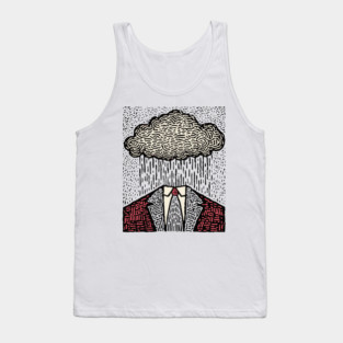 Brain Fog | Surreal Linocut Print Tank Top