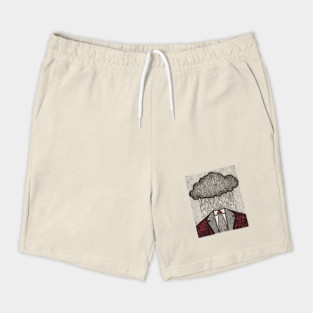 Brain Fog | Surreal Linocut Print Shorts