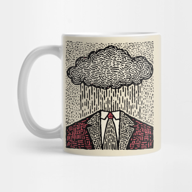 Brain Fog | Surreal Linocut Print by TuncGK