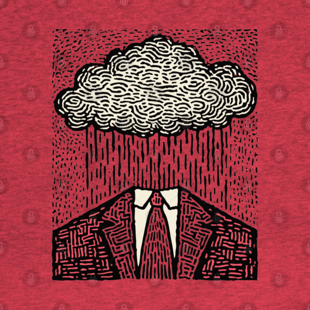 Brain Fog | Surreal Linocut Print by TuncGK