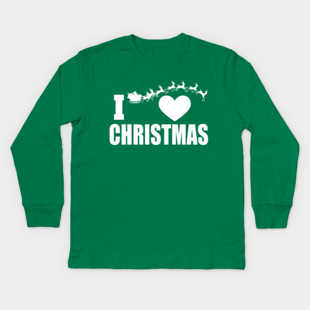 I Heart Christmas Kids Long Sleeve T-Shirt by MCALTees