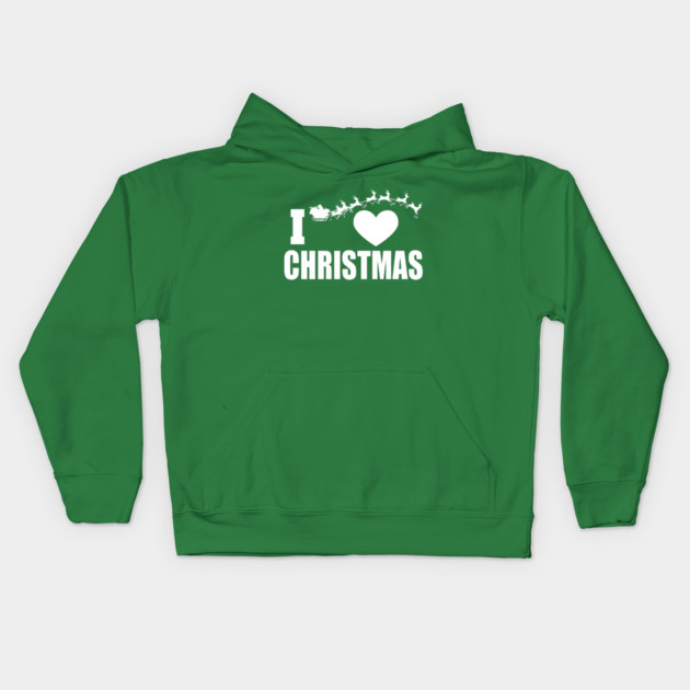 I Heart Christmas Kids Hoodie by MCALTees