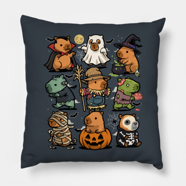 Spooky Capybaras Pillow by GoshWow®