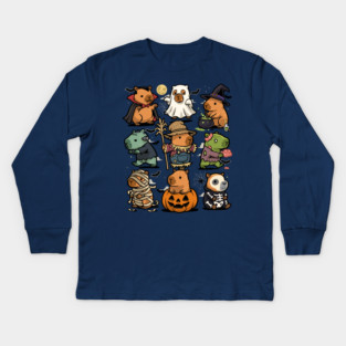 Spooky Capybaras Kids Long Sleeve T-Shirt