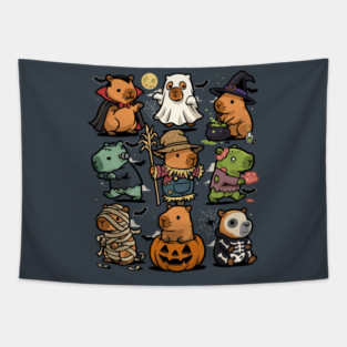 Spooky Capybaras Tapestry