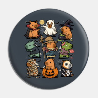 Spooky Capybaras Pin