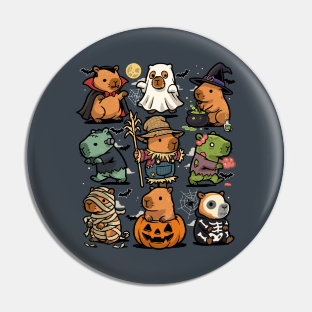 Spooky Capybaras Pin by GoshWow®