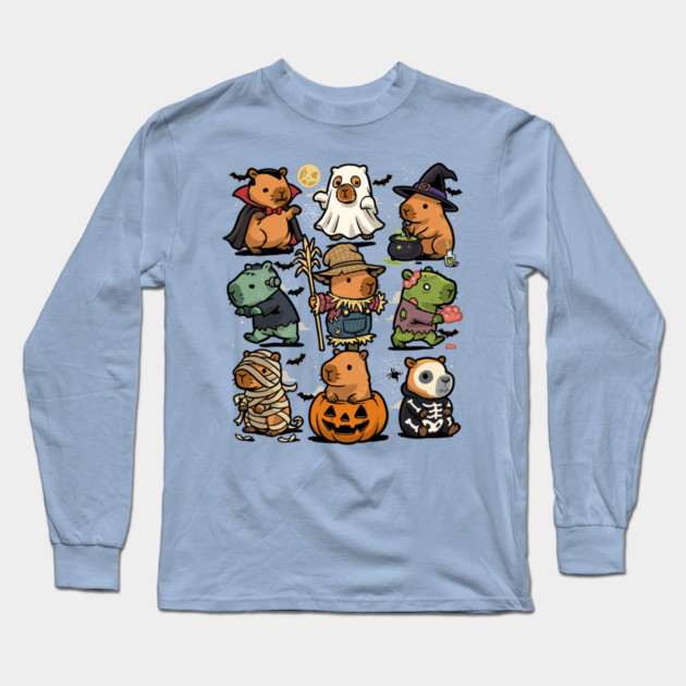 Spooky Capybaras Long Sleeve T-Shirt by GoshWow®