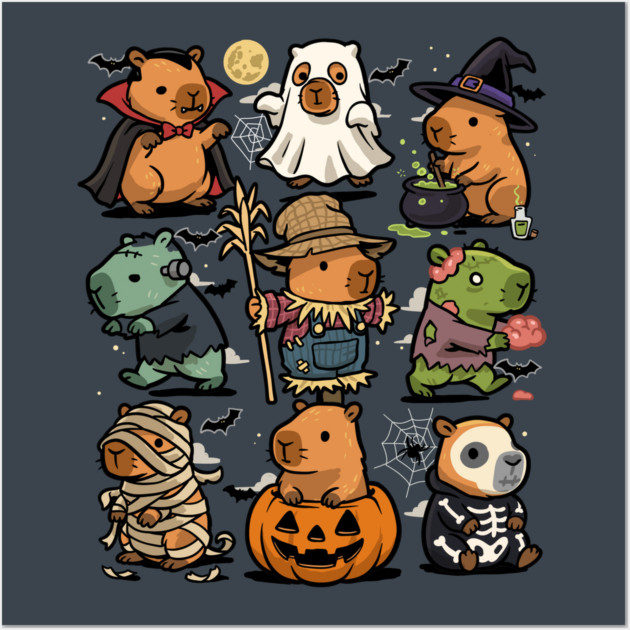 Spooky Capybaras Wall Art by GoshWow®