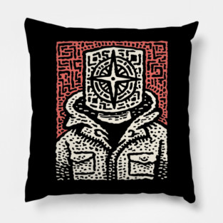 Inner North | Minimalist Compass Art Pillow