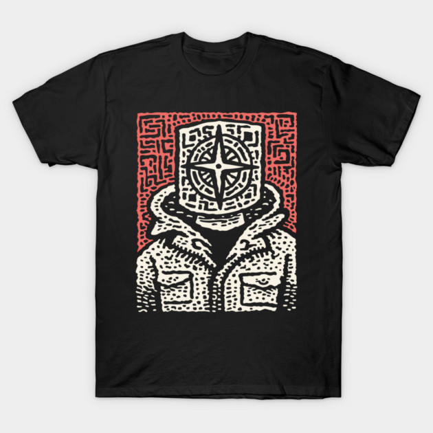 Inner North | Minimalist Compass Art T-Shirt by TuncGK