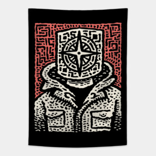 Inner North | Minimalist Compass Art Tapestry