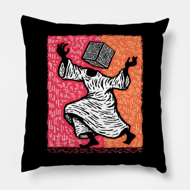 The Conundrum | Abstract Puzzle Art Pillow by TuncGK