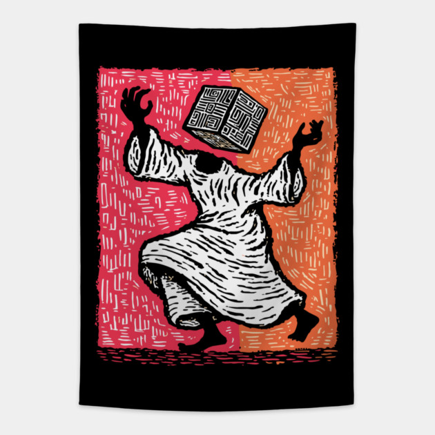 The Conundrum | Abstract Puzzle Art Tapestry by TuncGK