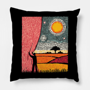 New Horizons | Hopeful Landscape Art Pillow