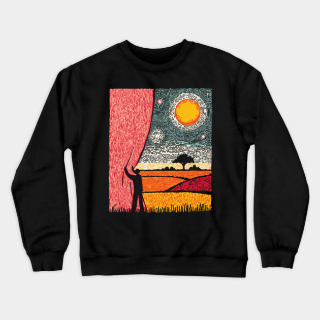 New Horizons | Hopeful Landscape Art Crewneck Sweatshirt by TuncGK
