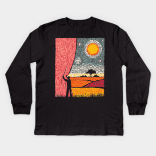 New Horizons | Hopeful Landscape Art Kids Long Sleeve T-Shirt