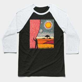 New Horizons | Hopeful Landscape Art Baseball T-Shirt
